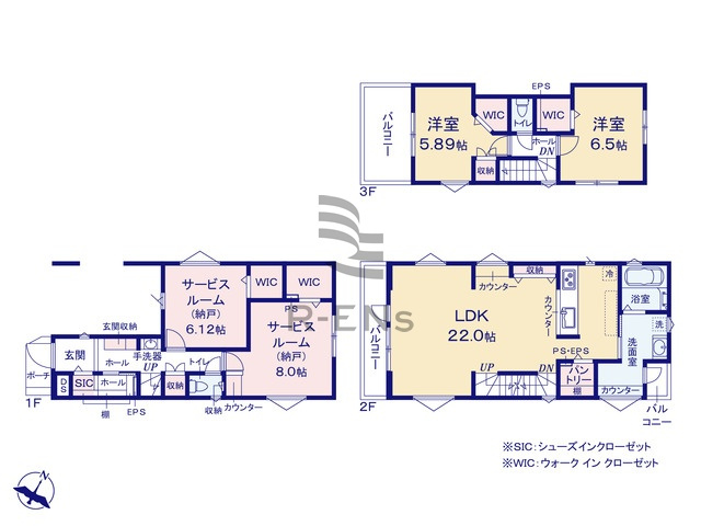 【間取り】 | 西東京市東町２丁目　新築戸建て　B号棟 | 2LDK2S・土地面積75.05ｍ2・建物面積139.11ｍ2