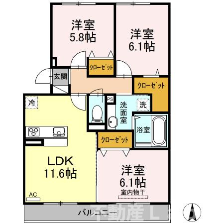 シオンＫＹ　Ⅱ号館の間取り