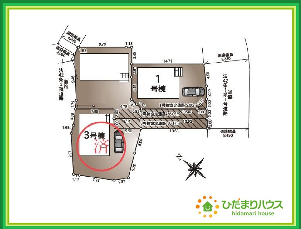 郡山市富田町第23　新築戸建　1号棟の区画図|小学校まで24m！徒歩1分でお子様の登下校も安心できる距離です♪