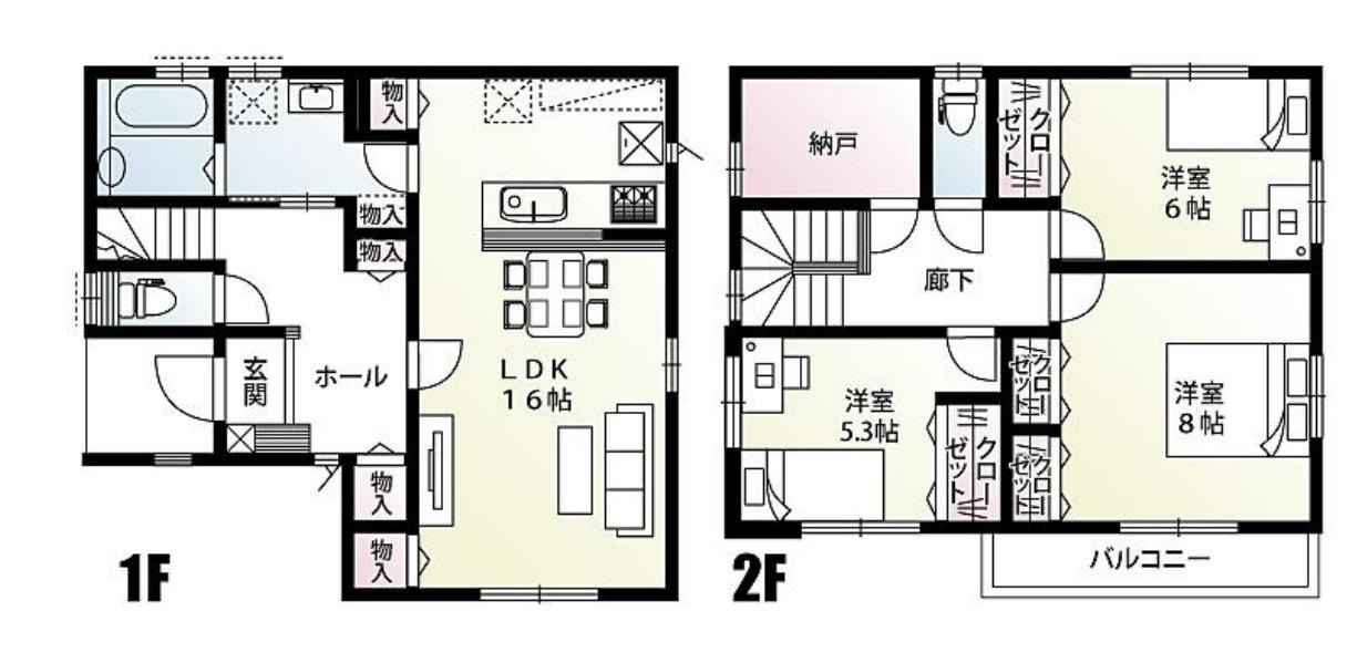 古河市幸町　新築戸建の間取り