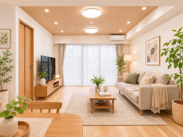 【居間・リビング】 | パークビュー狛江 | こちらの居間で趣味の時間をお楽しみください