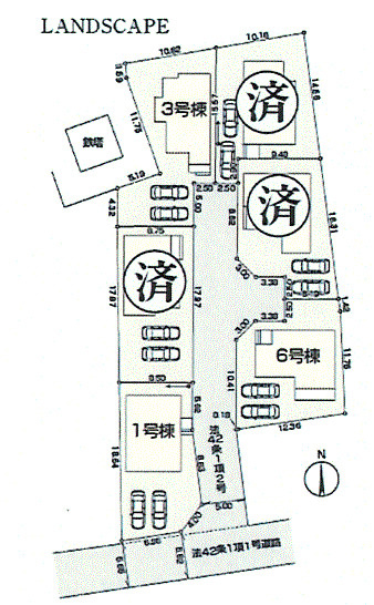 あきる野市高尾　新築戸建全6棟の区画図