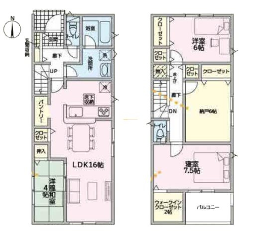 【間取り】 | 東海市加木屋町陀々法師14-102『仲介料無料』新築戸建て | 1号棟
