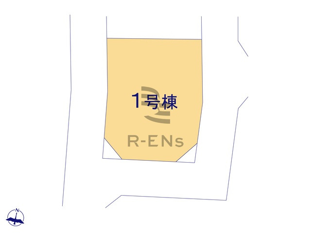 【区画図】 | 西東京市北町５丁目　新築戸建て | 西＆南＆東側接道の三方角地！開放感がちがいます