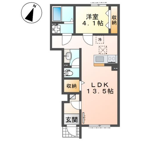 日高市武蔵高萩　アパートⅡ期新築工事の間取り
