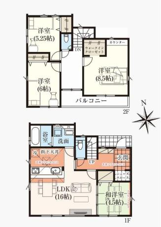 取手市本郷6期　新築戸建　2号棟の間取り