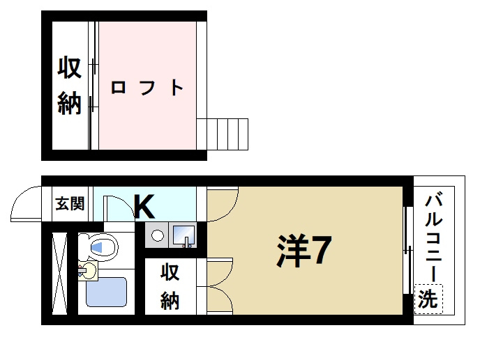 シティエステート南紀寺の間取り|単身様にもおススメのゆったりとした間取り。