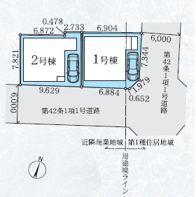 平塚市平塚3期　新築戸建　全2棟2号棟の区画図