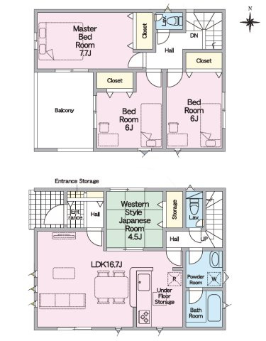 【間取り】 | 一宮市一色町63『仲介料無料』新築戸建て | 2号棟