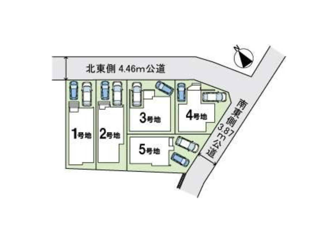 福岡市南区横手3丁目第6-5棟（4号棟）の区画図|配置図（4号棟）