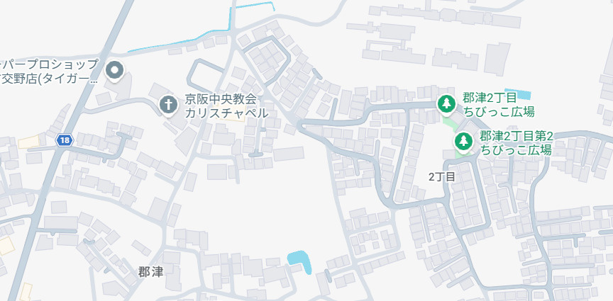 交野市郡津　新築一戸建ての地図