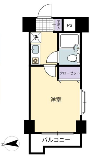 【間取り】 | ライオンズマンション本厚木第３ | 1Kは、キッチンと居室が分かれているため、生活空間にメリハリをつけられますね。料理の臭いが気になりにくく、来客時にもプライベート空間を確保しやすい点が魅力ですね。一人暮らしでも快適な生活を送れますよ。