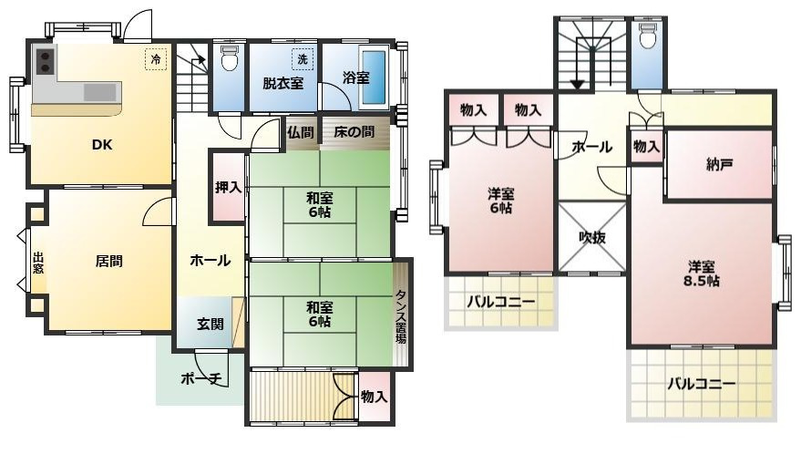 都城市平塚町の中古一戸建の間取り