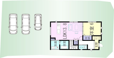 【区画図】 | 松浦町新築建売 | 駐車場には並列で3台は停められます。