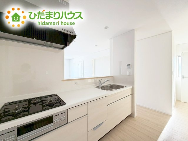いわき市金山町第10　新築戸建　1号棟のキッチン|料理をしながらでも、ご家族との会話を楽しめる対面式キッチン