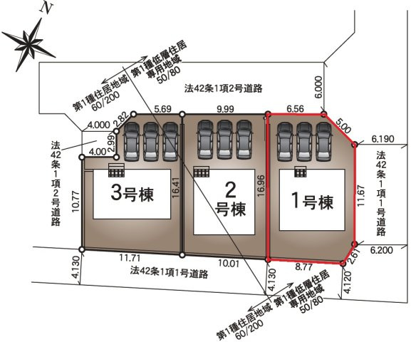塩尻町(第11)　建売住宅の区画図