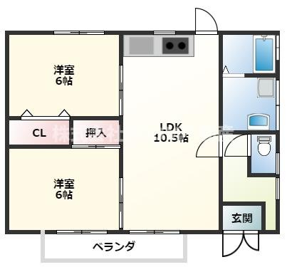 福田貸家の間取り