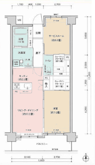【間取り】 | ダイアモンドライフ森の里ヒルズ | 1SLDKは、サービスルーム、居室、リビングダイニングキッチンを備え、収納や趣味の空間を確保できますよ。リビングでゆったり過ごしたり、個室で休んだりと、メリハリのある生活を送りたい方におすすめですね。