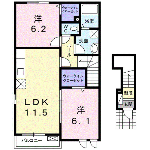 グリーンヒル　Ｂの間取り|間取図
