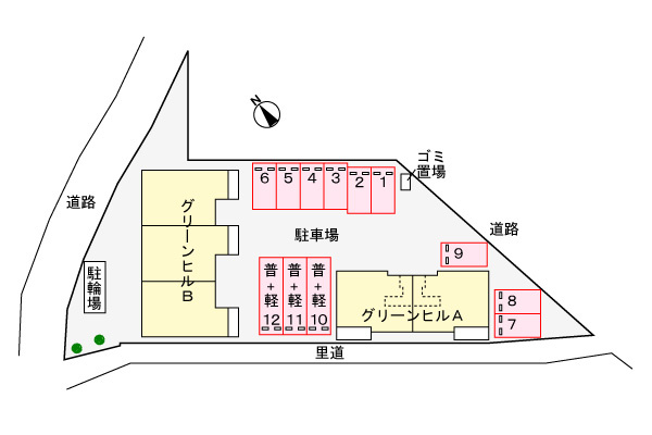 グリーンヒル　Ｂの駐車場|駐車場