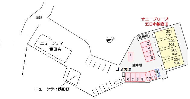 サニーブリーズ五日市観音Ⅱの駐車場|駐車場