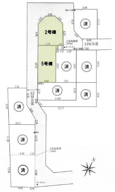 和光市南1丁目　土地30坪×穏やかな住環境　長期優良住宅　最終2棟の区画図