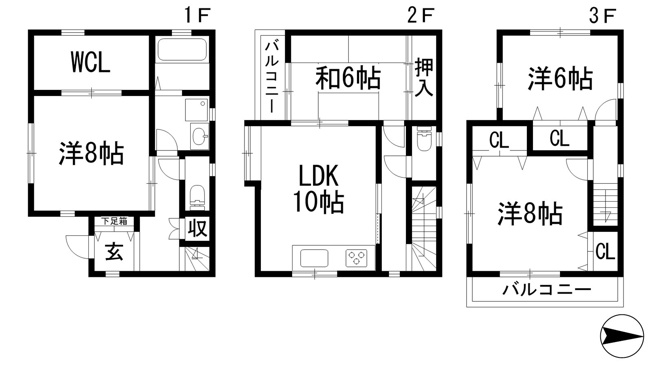 【間取り】 | 美園町戸建