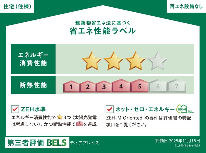 ディアプレイスの省エネ性能ラベル