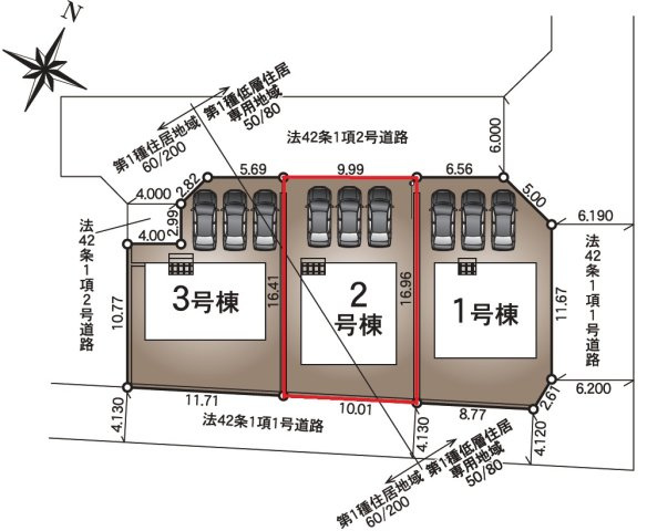 塩尻町(第11)　建売住宅の区画図