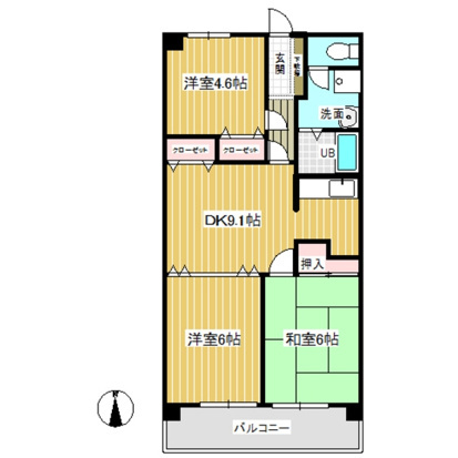 清水山第２パークハイツの間取り