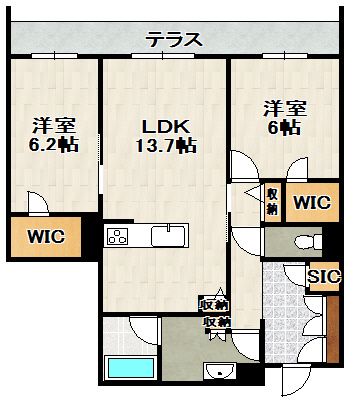 CELFENA　宝塚・川面　HautDeGammeの間取り