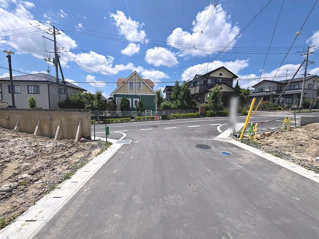 新築戸建・新築建売　郡山市田村町東山第1　守山小・守山中の前面道路含む現地写真|南側前面道路