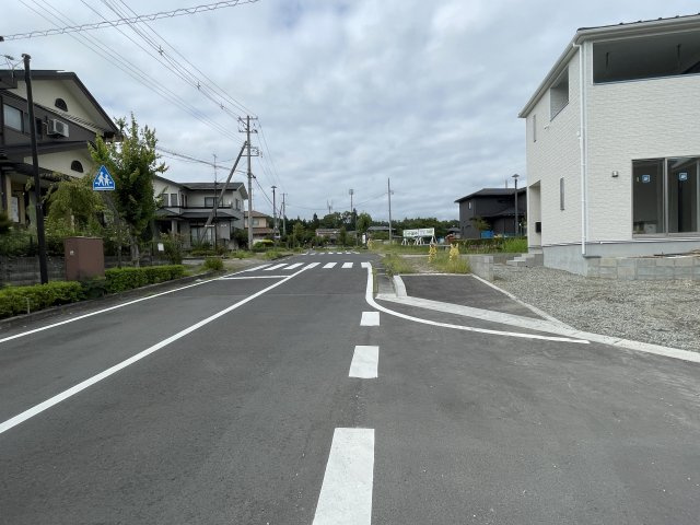 新築戸建・新築建売　郡山市田村町東山第1　守山小・守山中の前面道路含む現地写真|西側前面道路