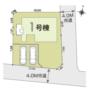 伊勢原市上粕屋第1期　新築戸建　全1棟1号棟の区画図