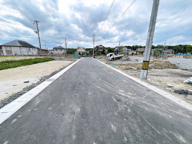 新築戸建・新築建売　郡山市田村町東山第1　守山小・守山中の前面道路含む現地写真|南側前面道路