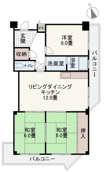 【間取り】 | コーポ瑞ケ丘