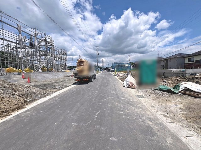 新築戸建・新築建売　郡山市田村町東山第1　守山小・守山中の前面道路含む現地写真|南側前面道路