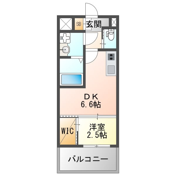 大阪市淀川区新高４丁目の賃貸マンションの間取り