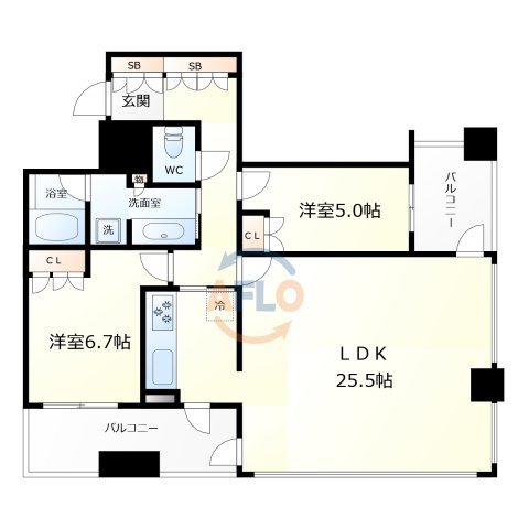 ローレルタワーサンクタス梅田　大淀小学校区の間取り|ローレルタワーサンクタス梅田　間取り