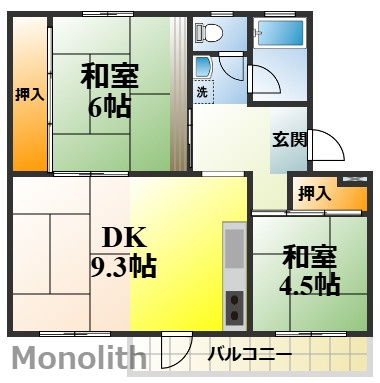 鶴山台8号棟の間取り