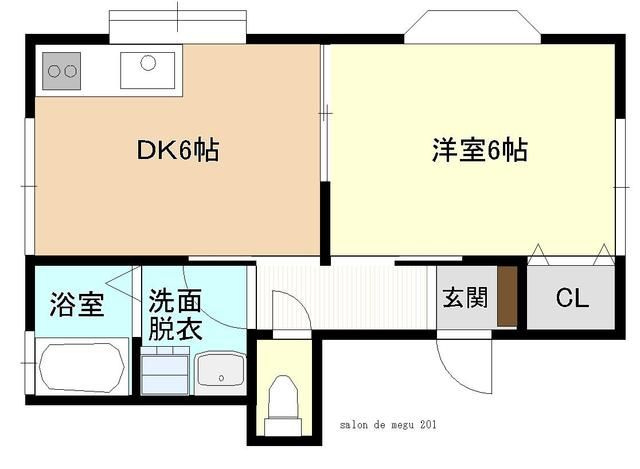 ｓａｌｏｎ　ｄｅ　ｍｅｇｕ（サロン　ドゥ　メグ）の間取り