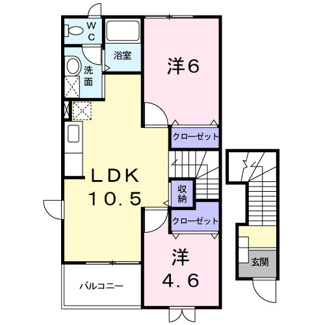【間取り】 | ソレアード・ホソヤ　Ｂ | 間取図