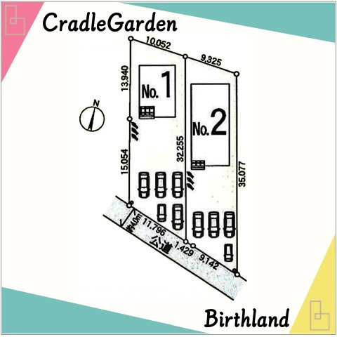 新築戸建・新築建売　館林市堀工町第6　美園小学校・第四中学校の区画図|【1号棟】■敷地面積：297.59㎡■建物面積：98.82㎡■駐車場5台（車種による）