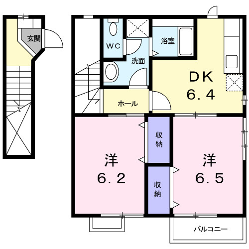ハイツ友舞Ⅴの間取り|間取図