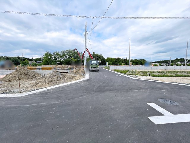 新築戸建・新築建売　郡山市田村町東山第1　守山小・守山中の前面道路含む現地写真|東側前面道路