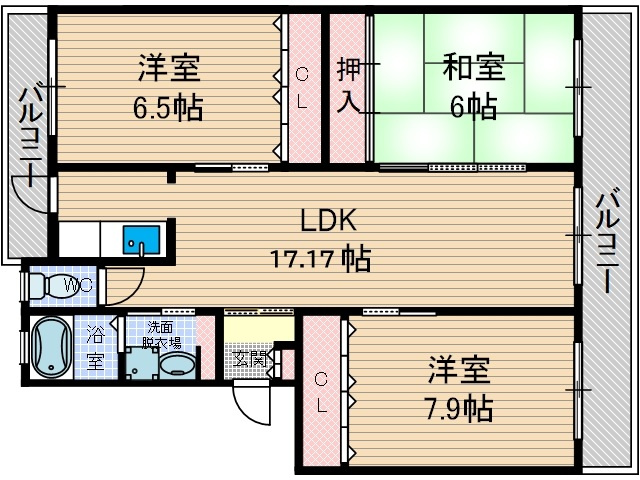 ラヴェール茨木の間取り
