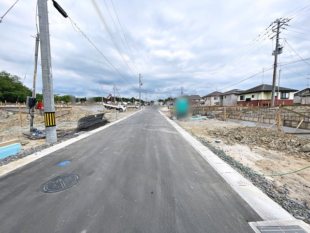 新築戸建・新築建売　郡山市田村町東山第1　守山小・守山中の前面道路含む現地写真|北側前面道路