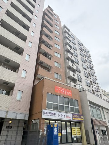 ハピーハイツ入谷の外観|外観/12階建て4階南東向き角住戸のお部屋のご紹介です！
