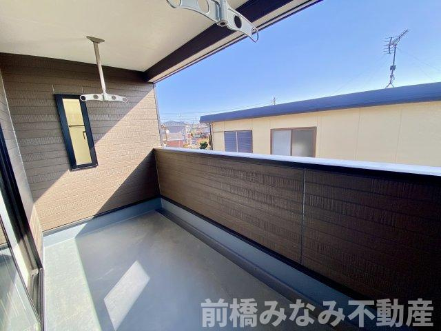【新築】前橋市関根町第3　限定1棟　クレイドルガーデン　新築建売のバルコニー|広々としたバルコニーです