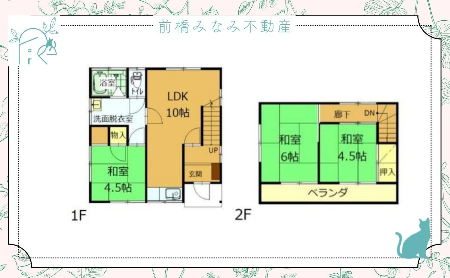 【中古】前橋市龍蔵寺町　３LDKの間取り